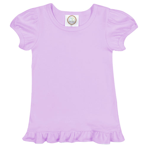 Lavender Short Sleeve Ruffle Tee Shirt